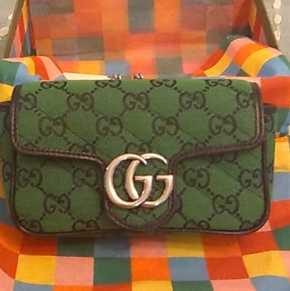 Gucci Handbags - New Gucci fabric green crossbody purse